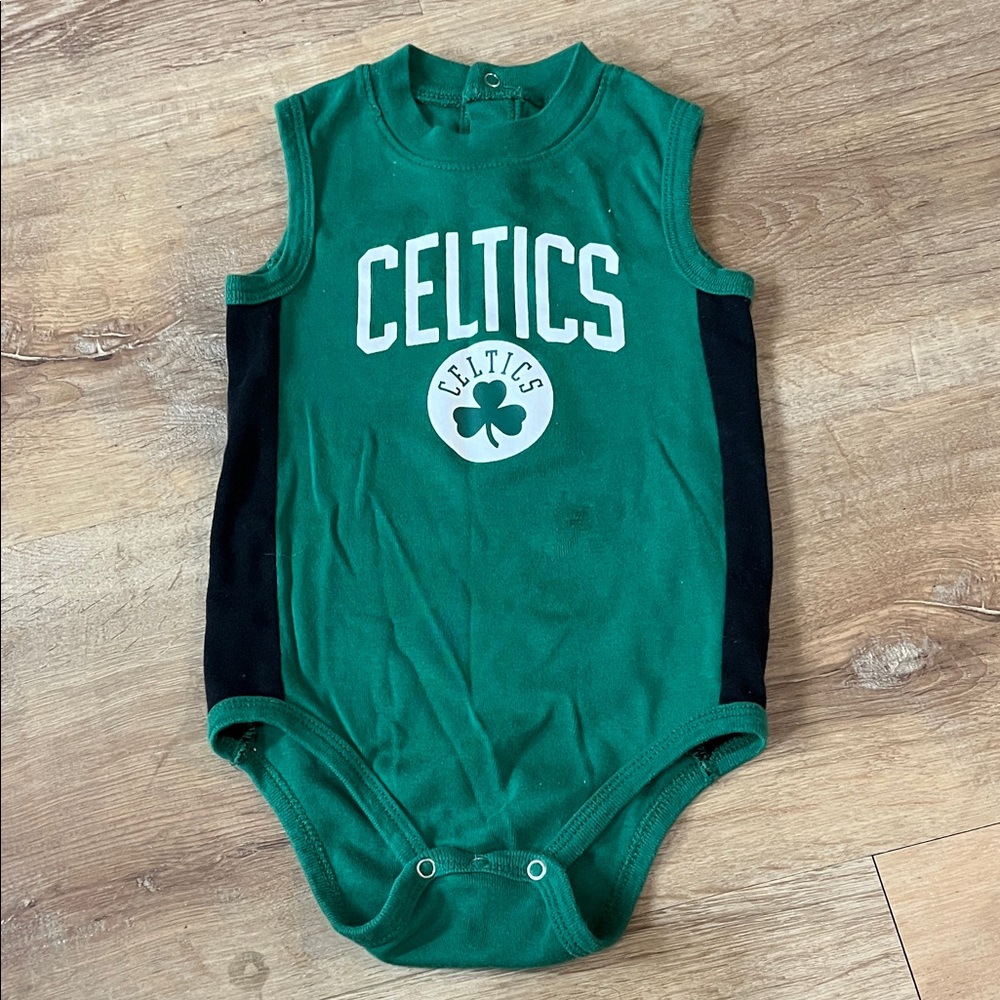 NBA Celtics Green and Black Kids Bodysuit